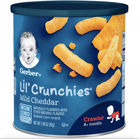 Gerber Lil' Crunchies Baked Non-GMO Whole Grain Corn Snack Mild Cheddar - 1.48oz