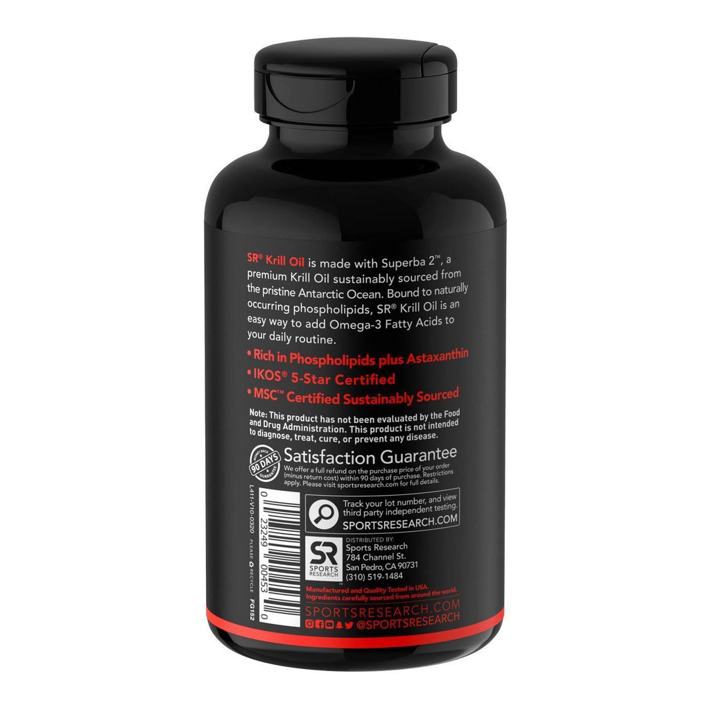 Sports Research 1000mg Antarctic Krill Oil Softgels - 60ct