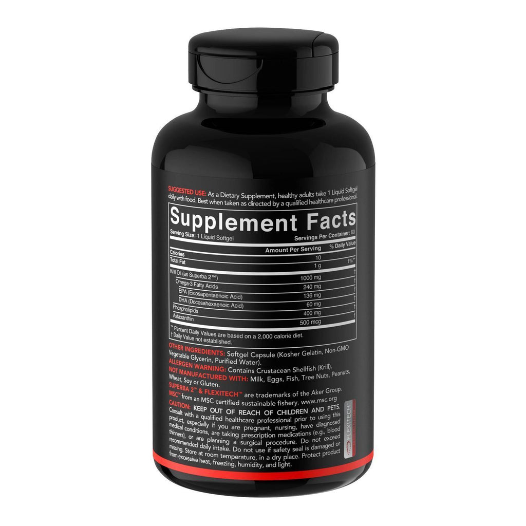 Sports Research 1000mg Antarctic Krill Oil Softgels - 60ct