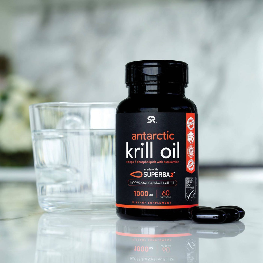 Sports Research 1000mg Antarctic Krill Oil Softgels - 60ct