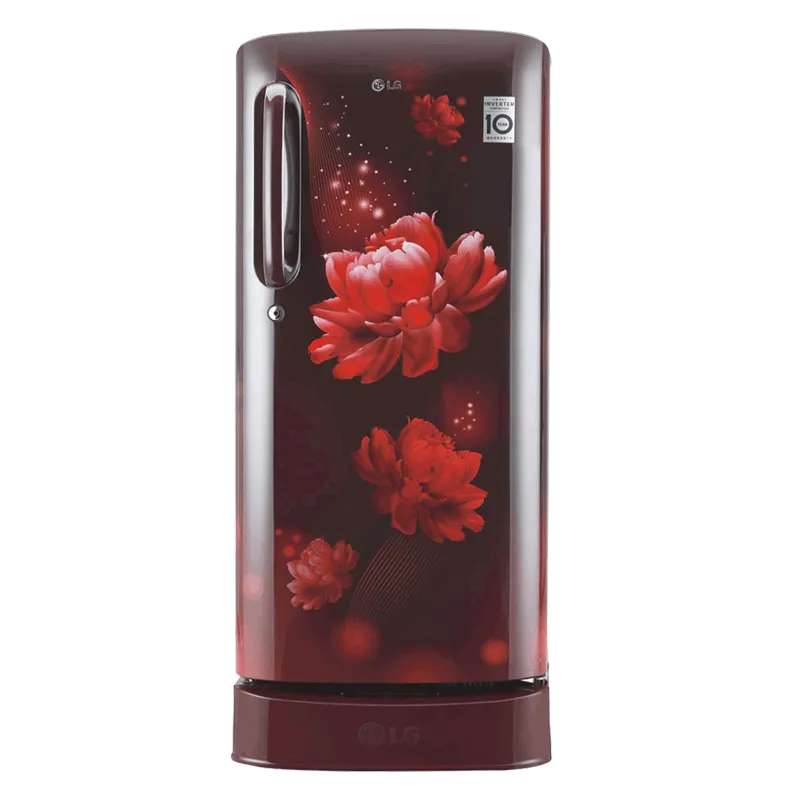 LG 190 L 4 Star Direct Cool Single Door Inverter Refrigerator (GL-D201ASCY.ASCZEB, Scarlet Charm)