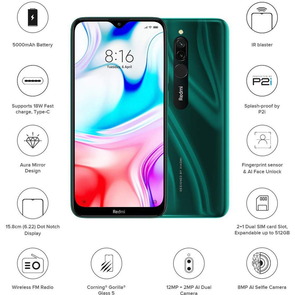 Redmi 8, Emerald Green / 4 GB / 64 GB