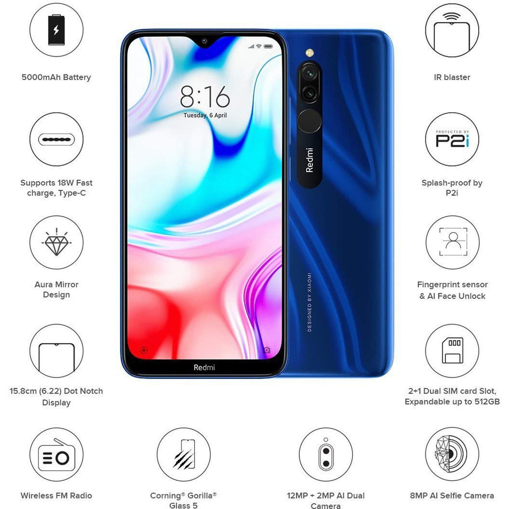 Redmi 8, Sapphire Blue / 4 GB / 64 GB