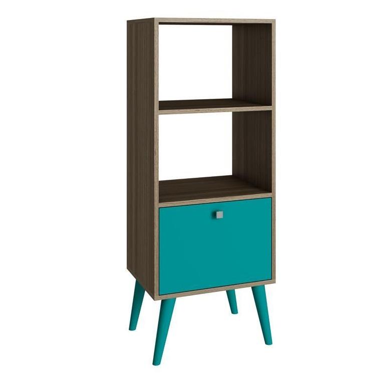 Accentuations by Manhattan Comfort Sophisticated Sami Double Bookcase with 2 Open Shelves and 1 Drawer - Modish Store