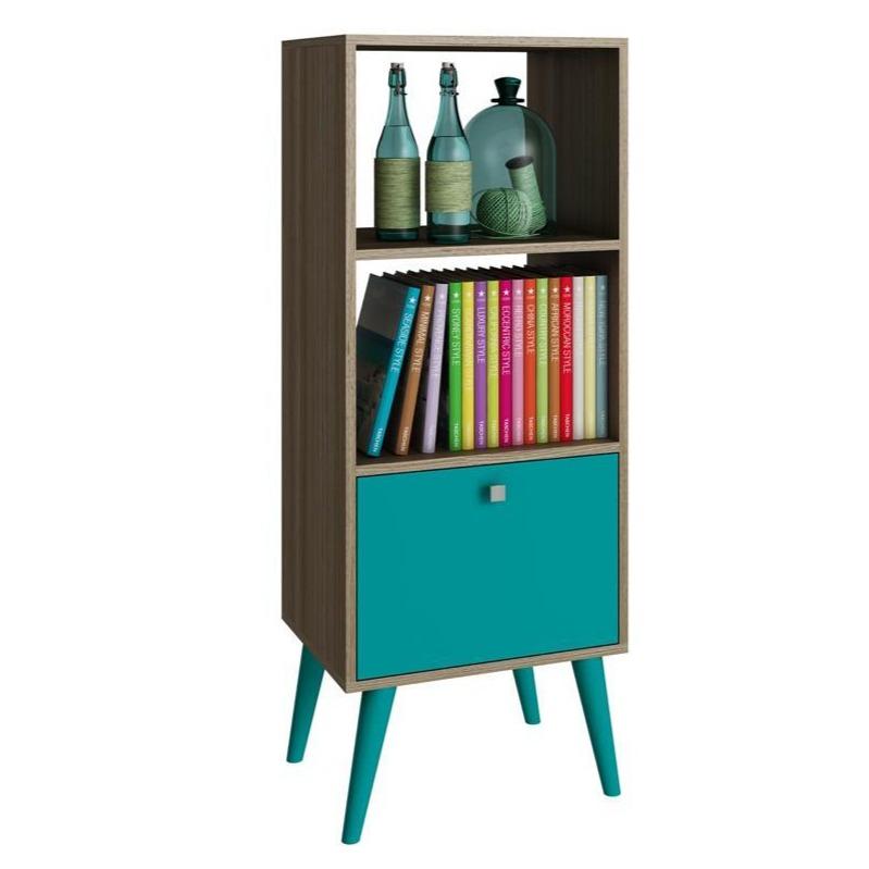 Accentuations by Manhattan Comfort Sophisticated Sami Double Bookcase with 2 Open Shelves and 1 Drawer - Modish Store