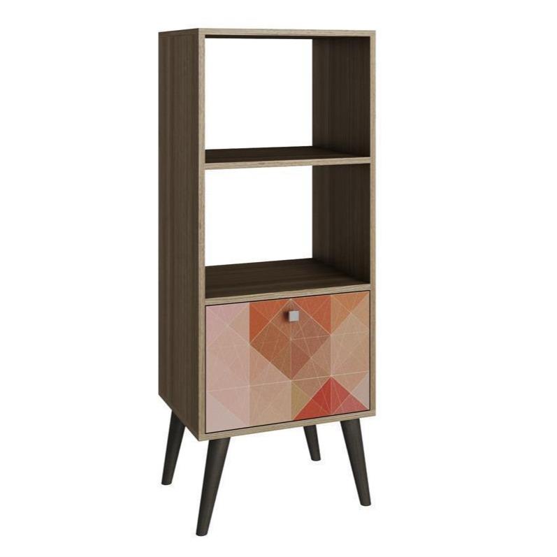 Accentuations by Manhattan Comfort Sophisticated Sami Double Bookcase with 2 Open Shelves and 1 Drawer - Modish Store