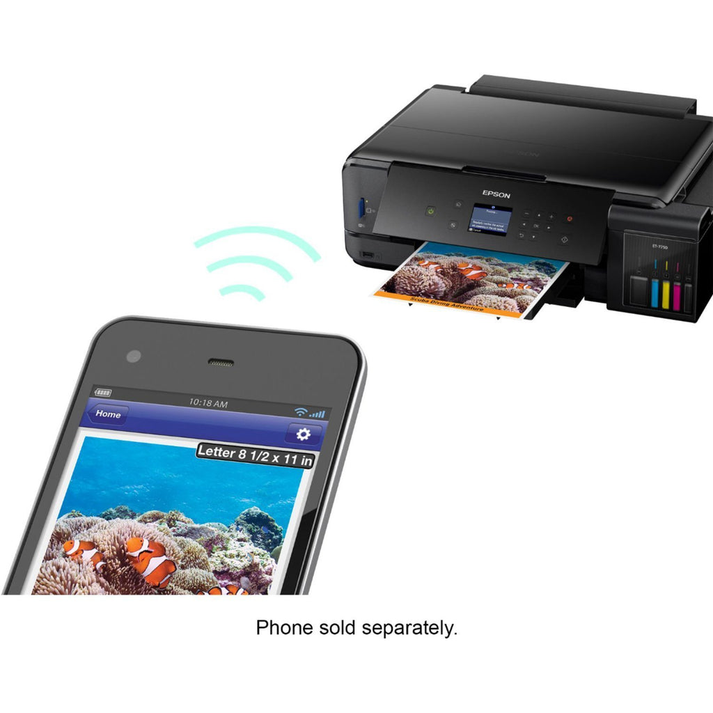 Epson - Expression Premium EcoTank ET-7750 Wireless All-in-One Inkjet Printer - Black