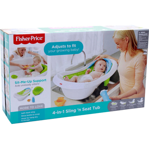 Fisher-Price - 4-in-1 Sling 'n Seat Tub - White/Blue/Green