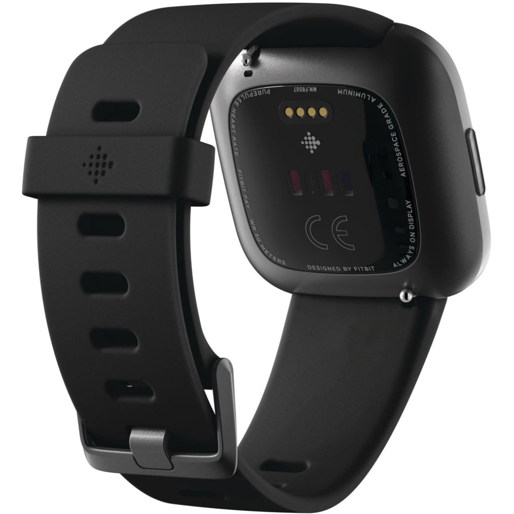 Fitbit - Versa 2 Smartwatch - 40mm - Aluminum with Silicone Band, Black/Carbon