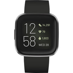 Fitbit - Versa 2 Smartwatch - 40mm - Aluminum with Silicone Band