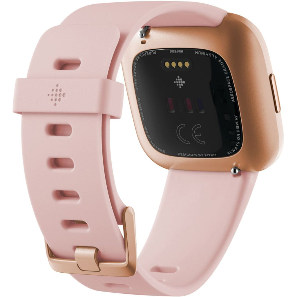 Fitbit - Versa 2 Smartwatch - 40mm - Aluminum with Silicone Band, Petal/Copper Rose