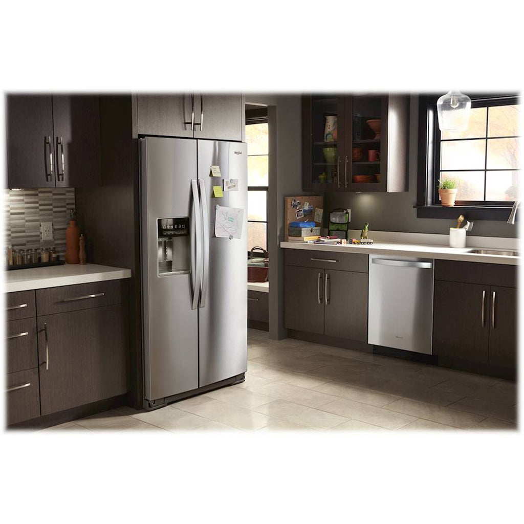 Whirlpool - 22.6 Cu. Ft. Side-by-Side Counter-Depth Refrigerator, Stainless Steel