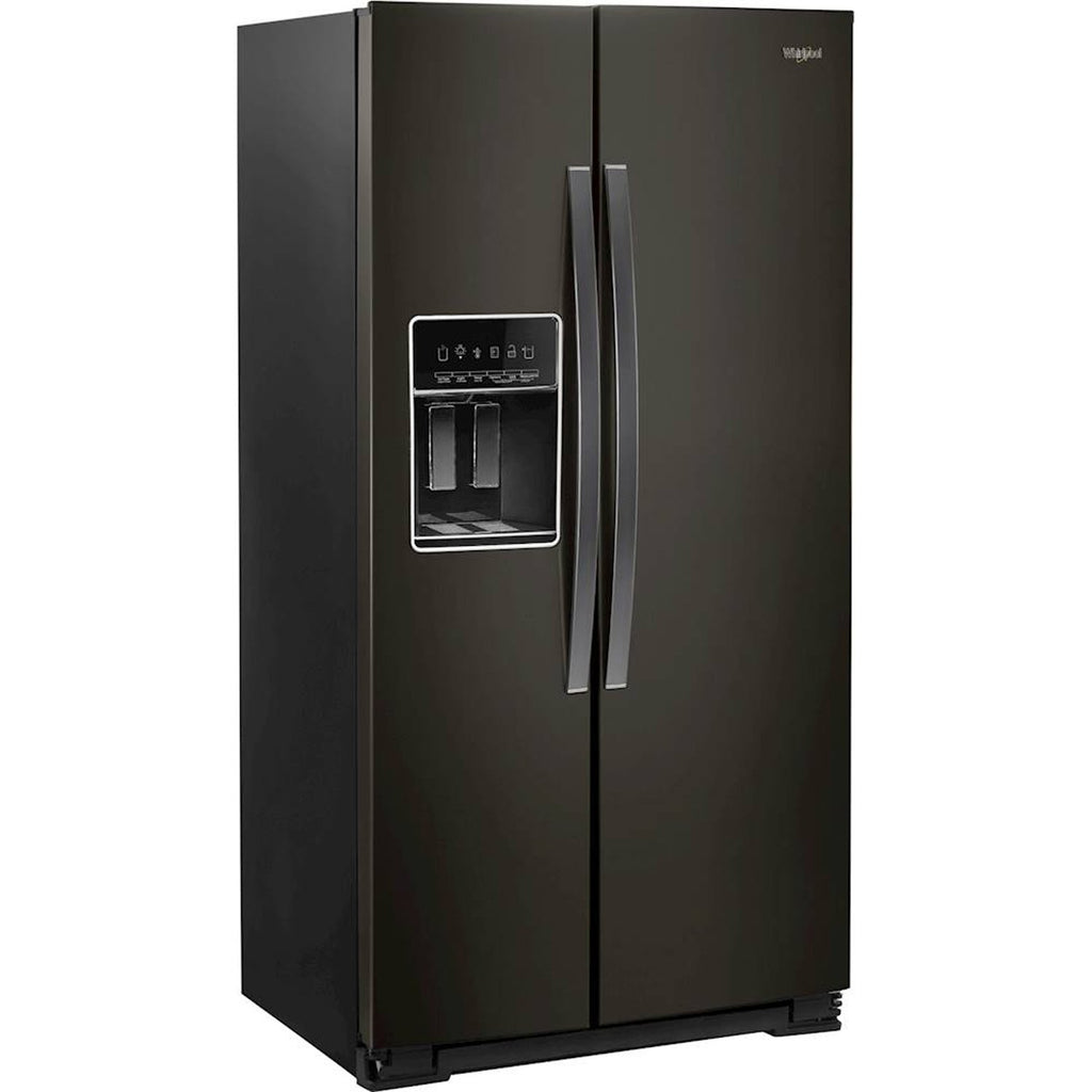 Whirlpool - 22.6 Cu. Ft. Side-by-Side Counter-Depth Refrigerator, Black Stainless Steel