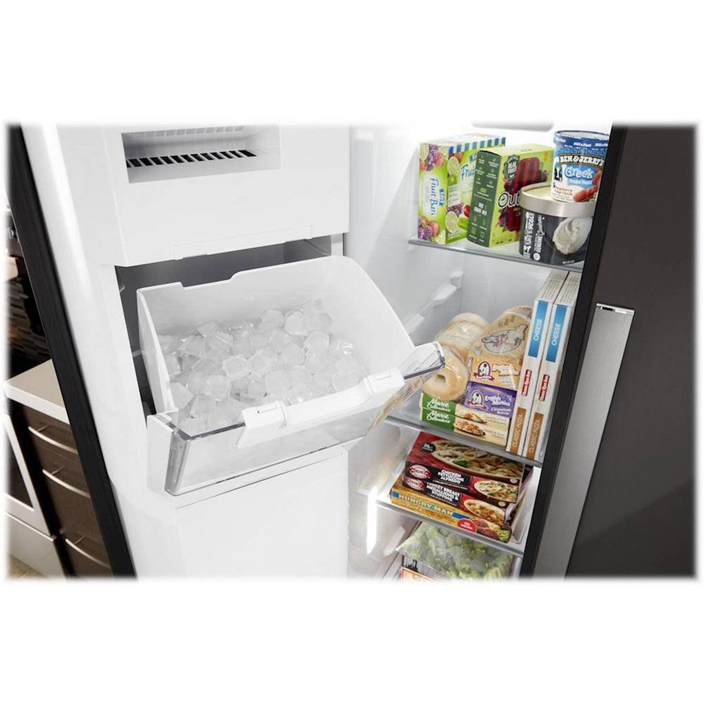 Whirlpool - 22.6 Cu. Ft. Side-by-Side Counter-Depth Refrigerator, Black Stainless Steel