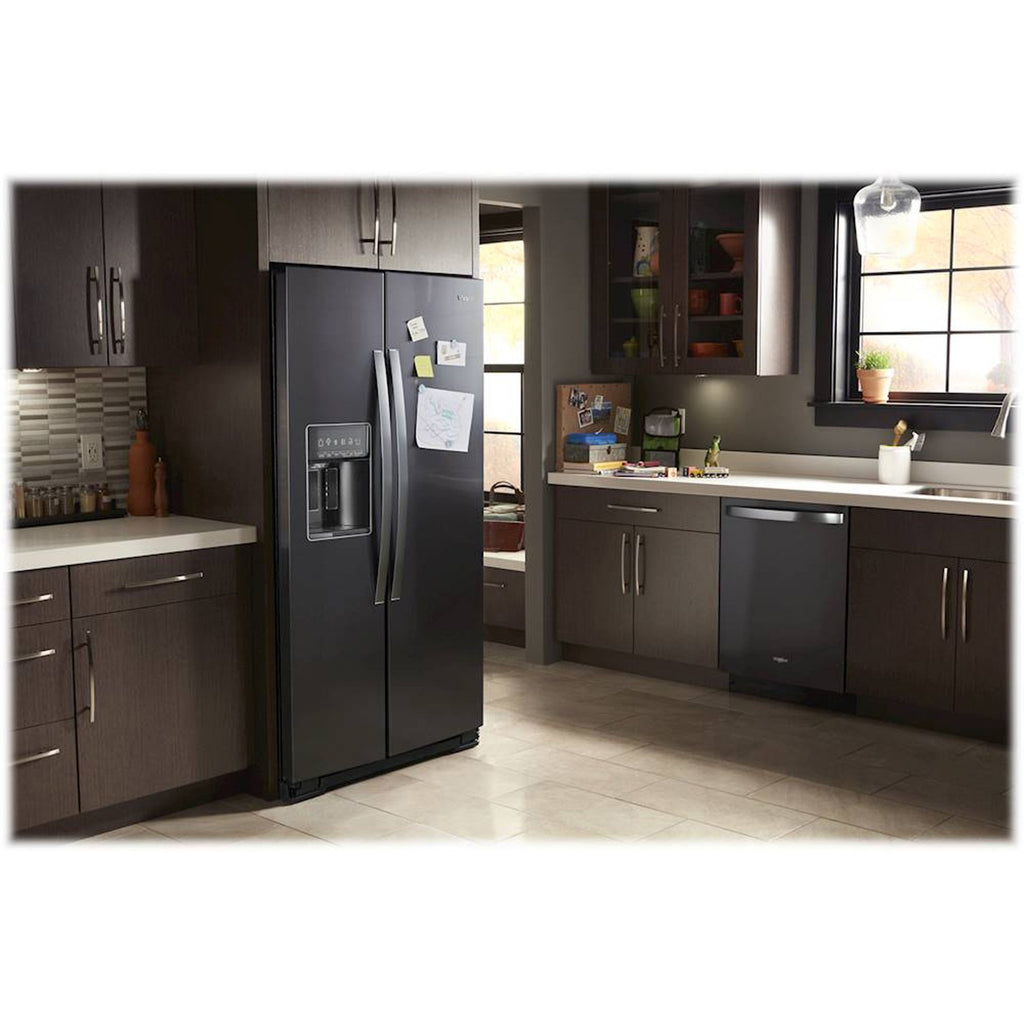 Whirlpool - 22.6 Cu. Ft. Side-by-Side Counter-Depth Refrigerator, Black Stainless Steel