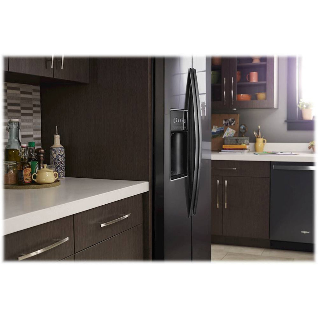 Whirlpool - 22.6 Cu. Ft. Side-by-Side Counter-Depth Refrigerator, Black Stainless Steel