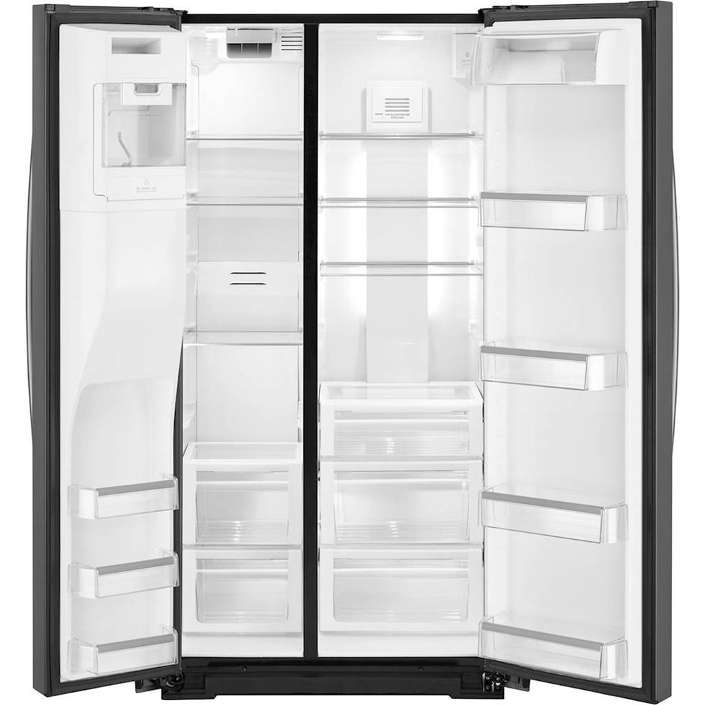 Whirlpool - 22.6 Cu. Ft. Side-by-Side Counter-Depth Refrigerator, Black Stainless Steel