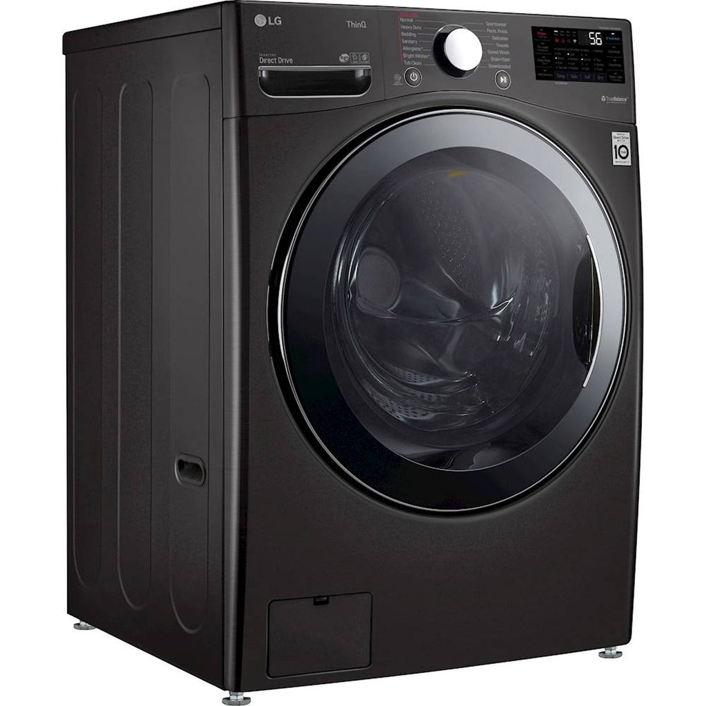 LG - 4.5 Cu. Ft. 14-Cycle Washer and 12-Cycle Electric Dryer Combo - Black Steel