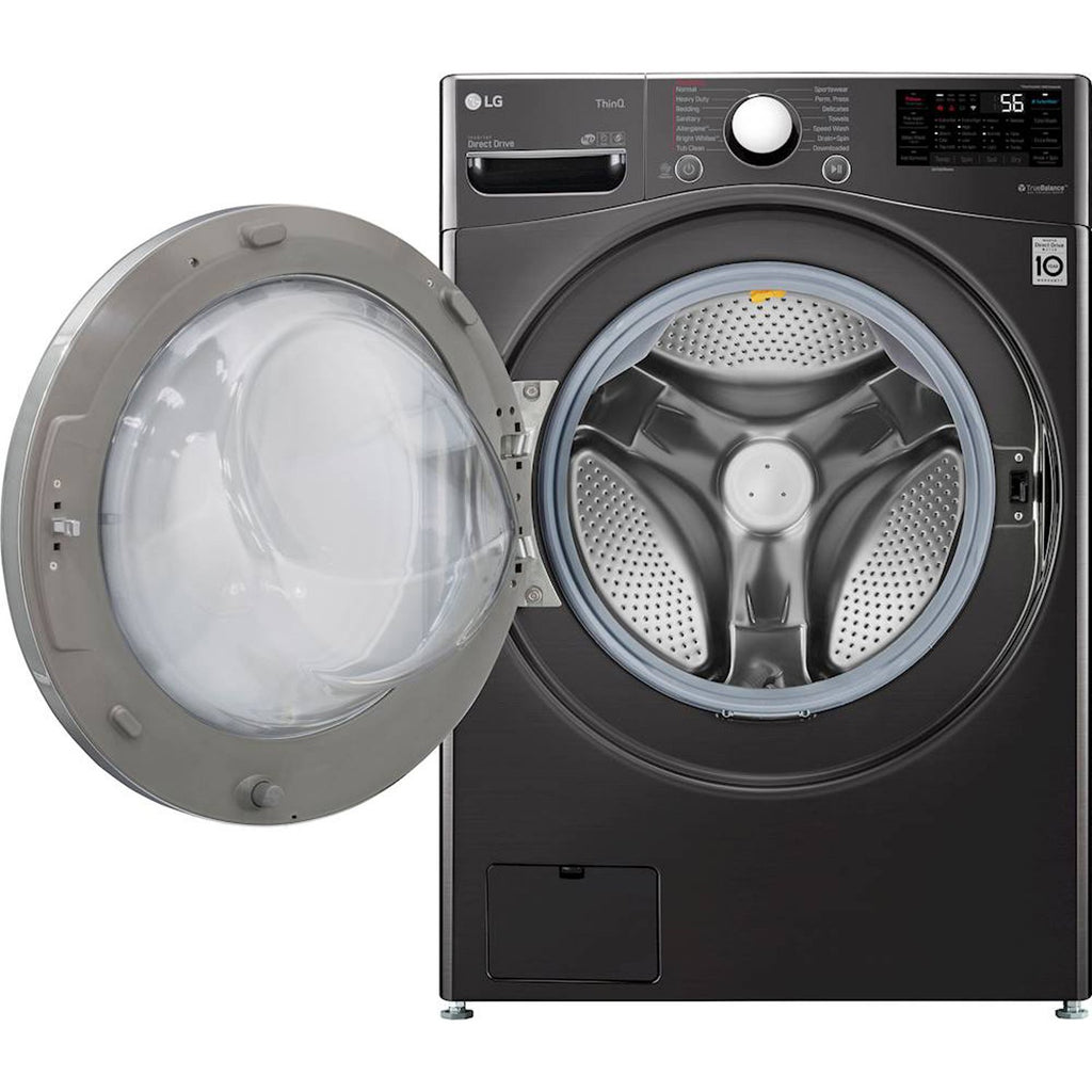 LG - 4.5 Cu. Ft. 14-Cycle Washer and 12-Cycle Electric Dryer Combo - Black Steel