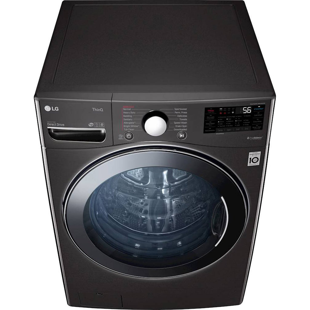 LG - 4.5 Cu. Ft. 14-Cycle Washer and 12-Cycle Electric Dryer Combo - Black Steel