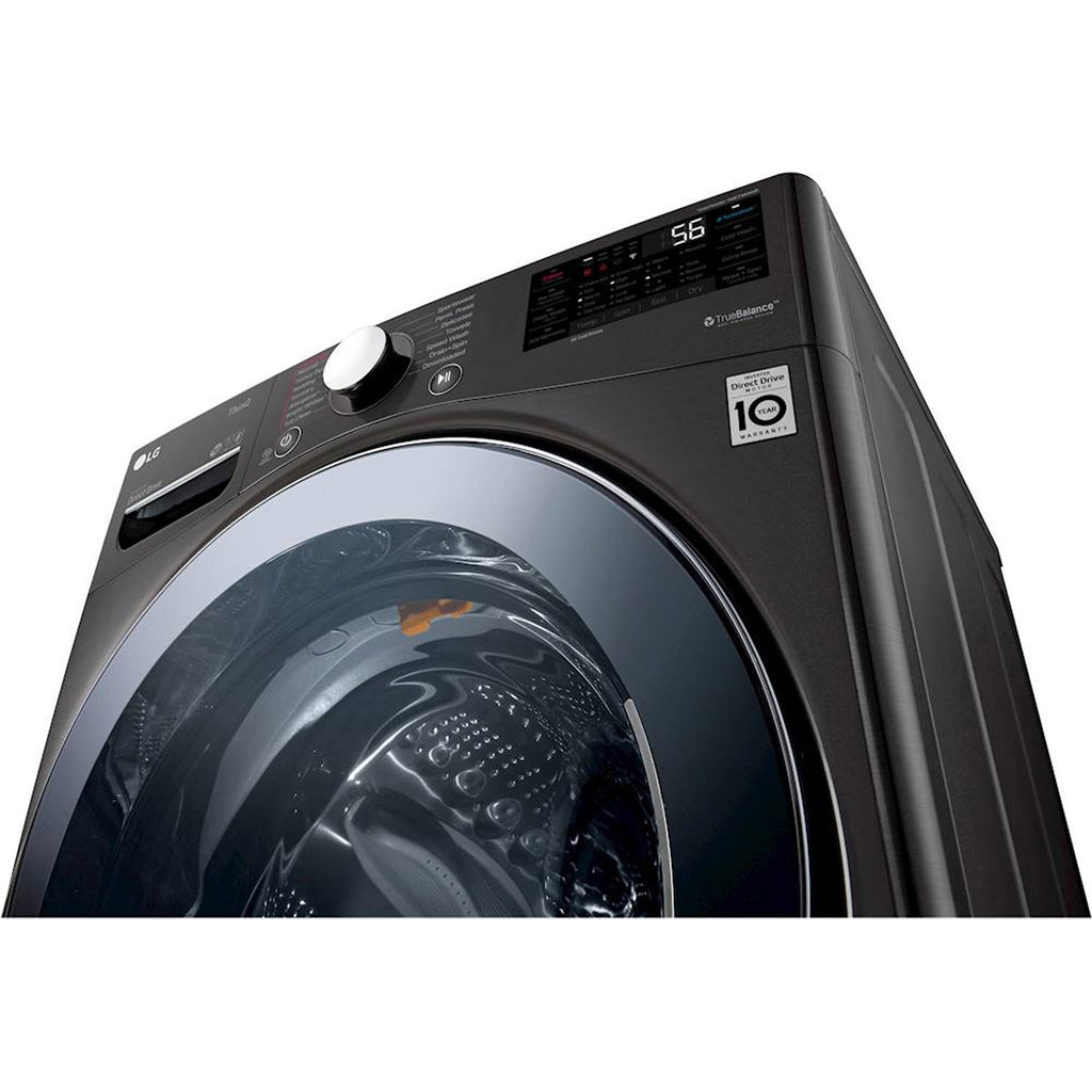 LG - 4.5 Cu. Ft. 14-Cycle Washer and 12-Cycle Electric Dryer Combo - Black Steel