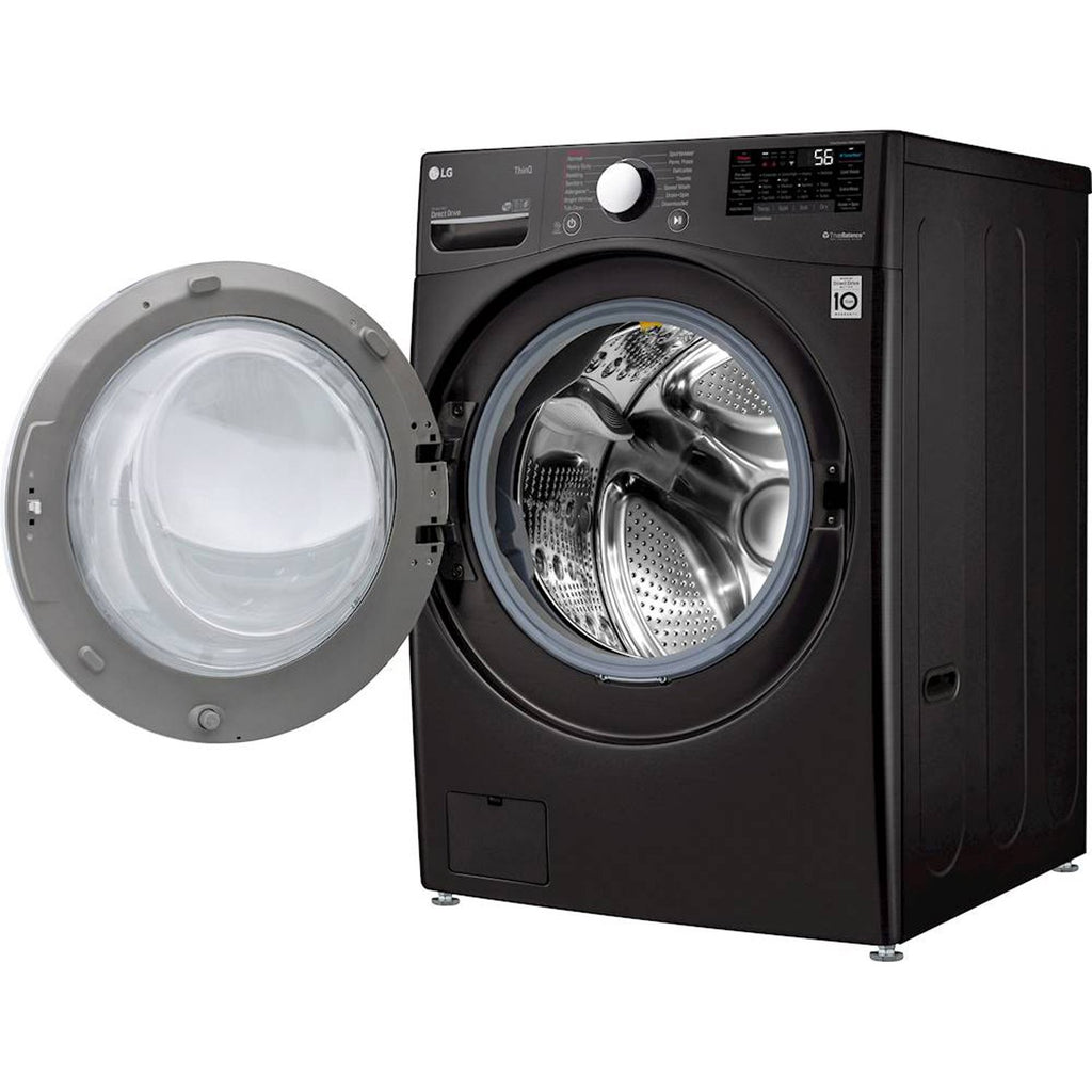 LG - 4.5 Cu. Ft. 14-Cycle Washer and 12-Cycle Electric Dryer Combo - Black Steel