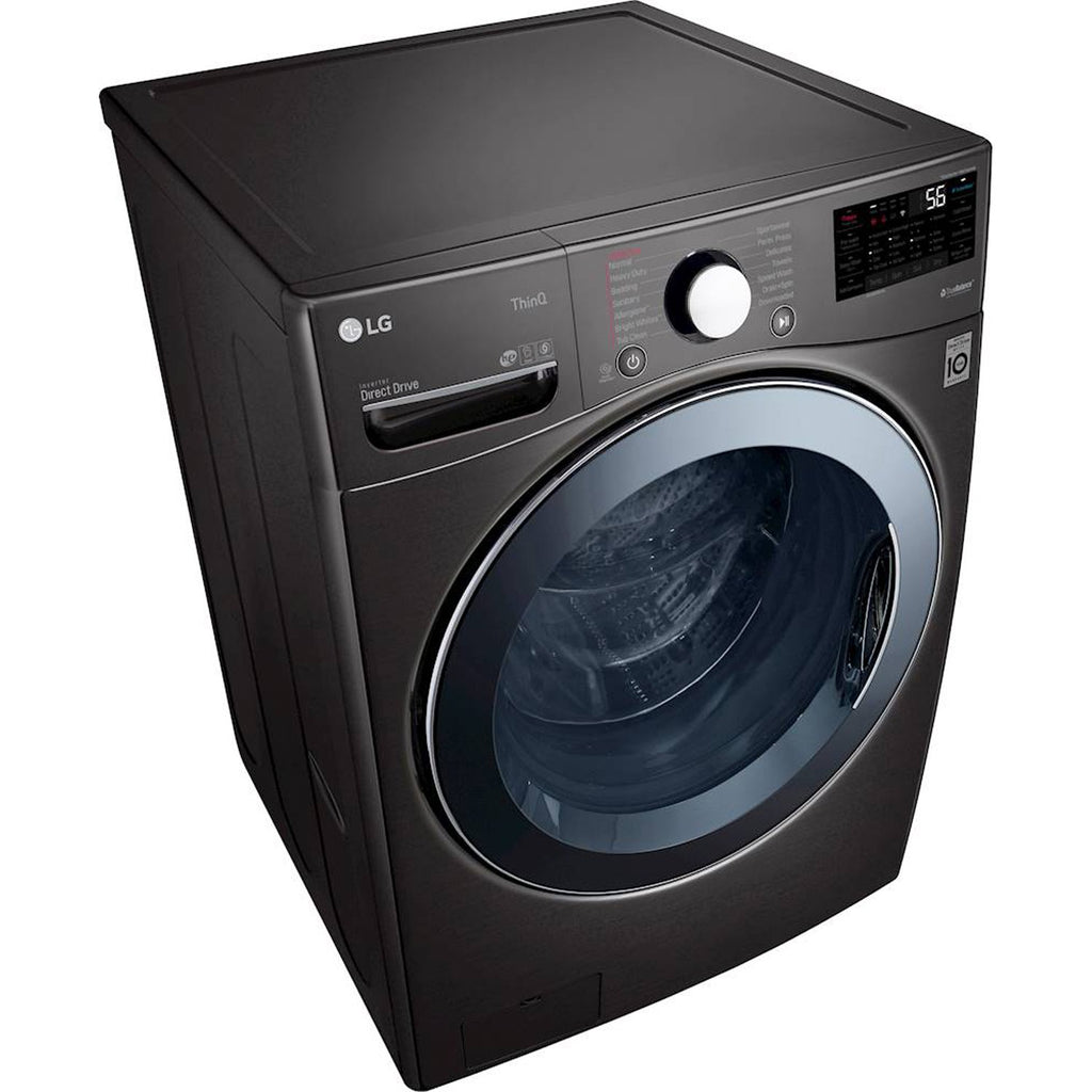 LG - 4.5 Cu. Ft. 14-Cycle Washer and 12-Cycle Electric Dryer Combo - Black Steel