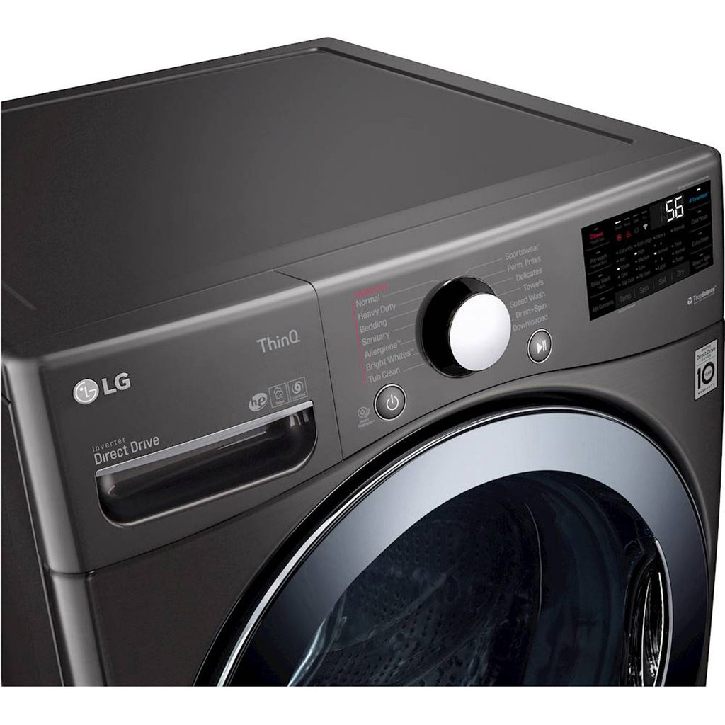 LG - 4.5 Cu. Ft. 14-Cycle Washer and 12-Cycle Electric Dryer Combo - Black Steel