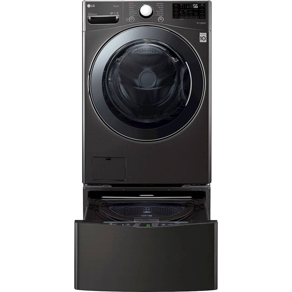 LG - 4.5 Cu. Ft. 14-Cycle Washer and 12-Cycle Electric Dryer Combo - Black Steel