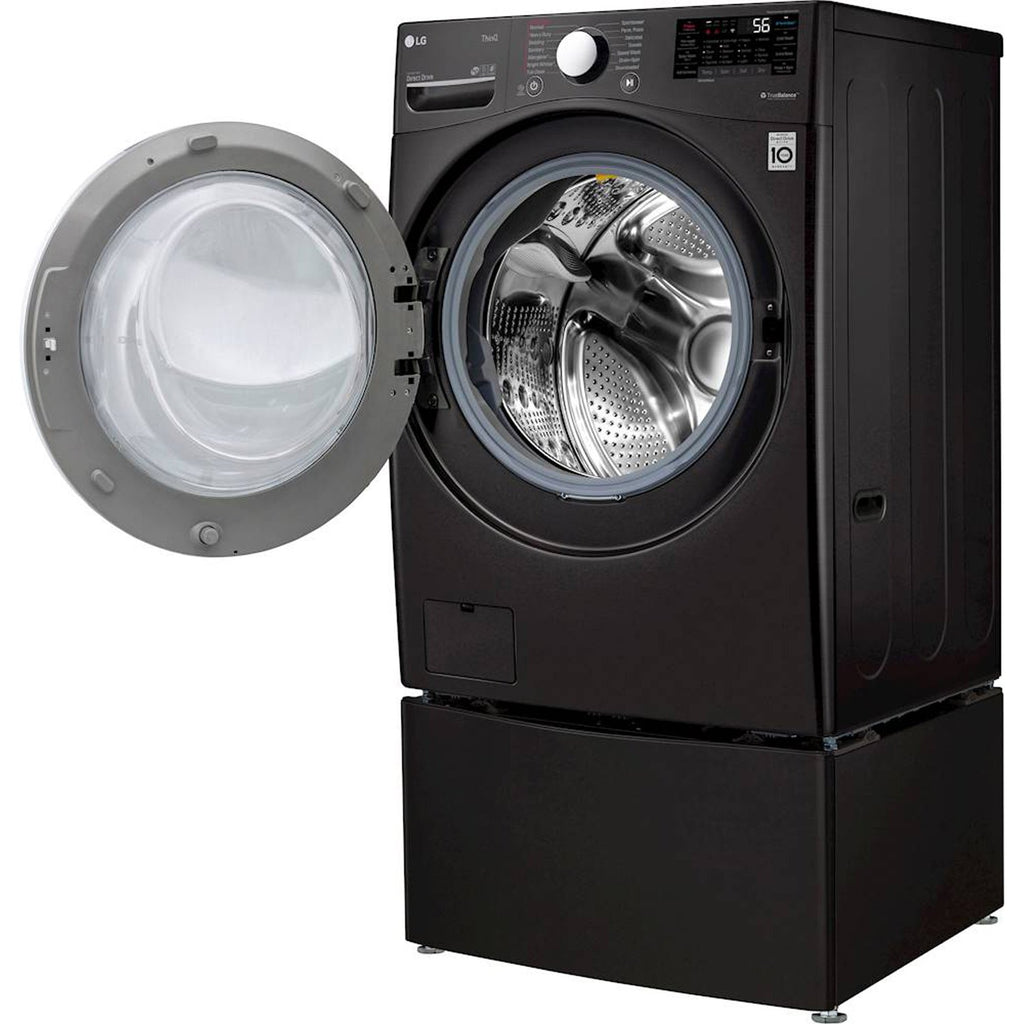 LG - 4.5 Cu. Ft. 14-Cycle Washer and 12-Cycle Electric Dryer Combo - Black Steel