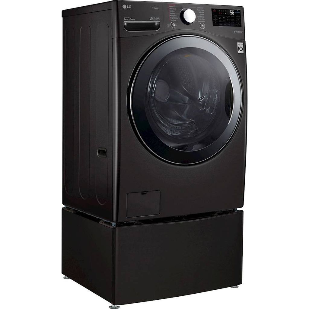 LG - 4.5 Cu. Ft. 14-Cycle Washer and 12-Cycle Electric Dryer Combo - Black Steel