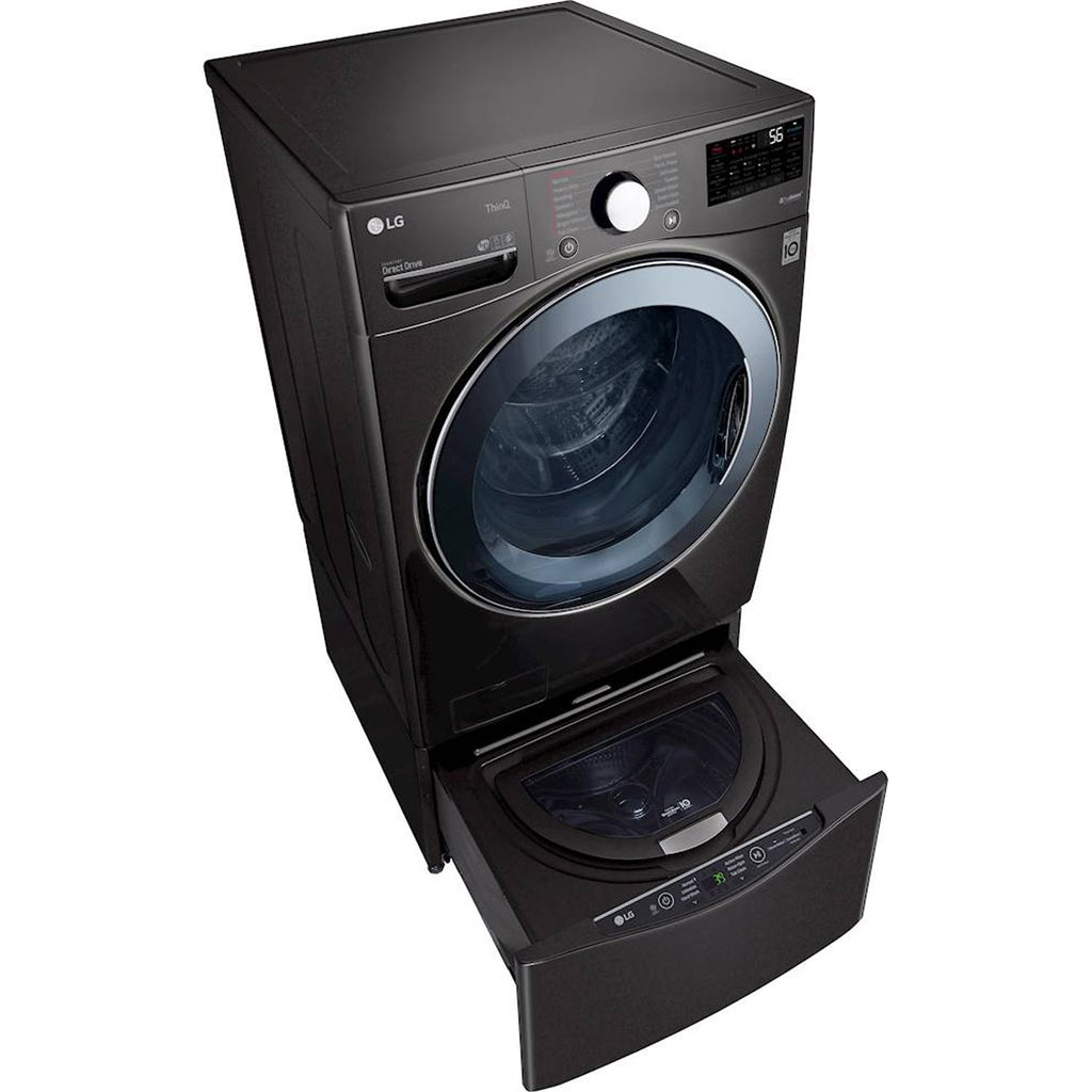 LG - 4.5 Cu. Ft. 14-Cycle Washer and 12-Cycle Electric Dryer Combo - Black Steel