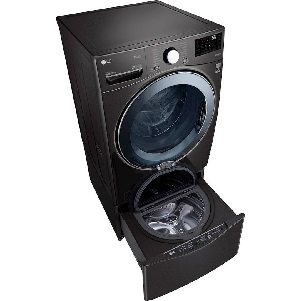 LG - 4.5 Cu. Ft. 14-Cycle Washer and 12-Cycle Electric Dryer Combo - Black Steel