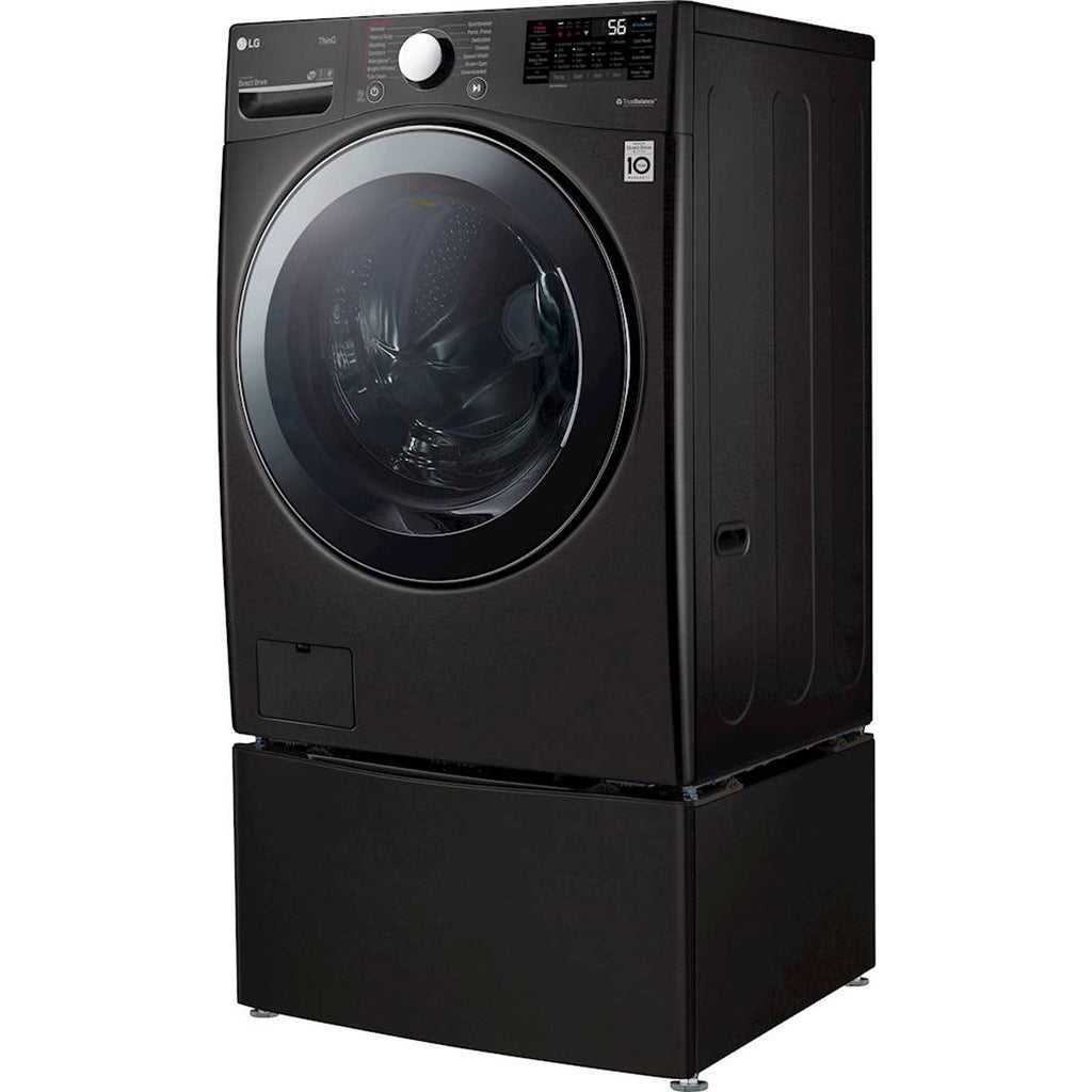 LG - 4.5 Cu. Ft. 14-Cycle Washer and 12-Cycle Electric Dryer Combo - Black Steel