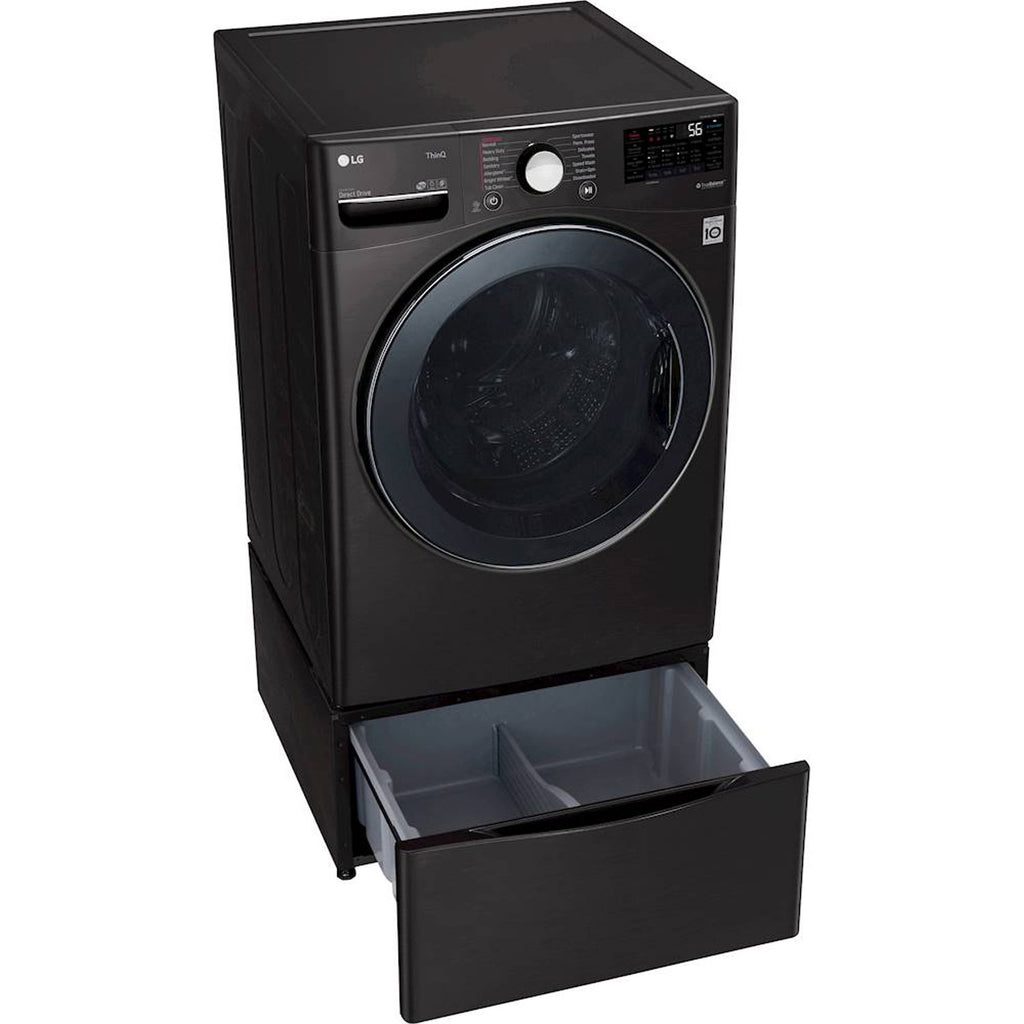 LG - 4.5 Cu. Ft. 14-Cycle Washer and 12-Cycle Electric Dryer Combo - Black Steel