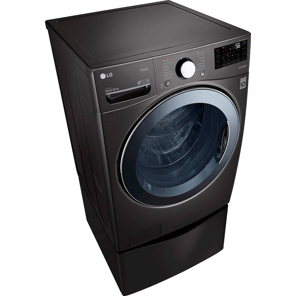 LG - 4.5 Cu. Ft. 14-Cycle Washer and 12-Cycle Electric Dryer Combo - Black Steel