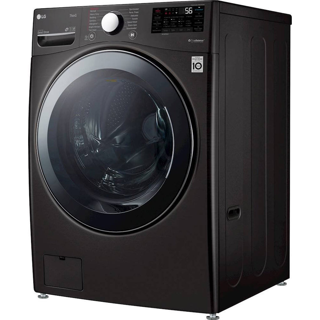 LG - 4.5 Cu. Ft. 14-Cycle Washer and 12-Cycle Electric Dryer Combo - Black Steel