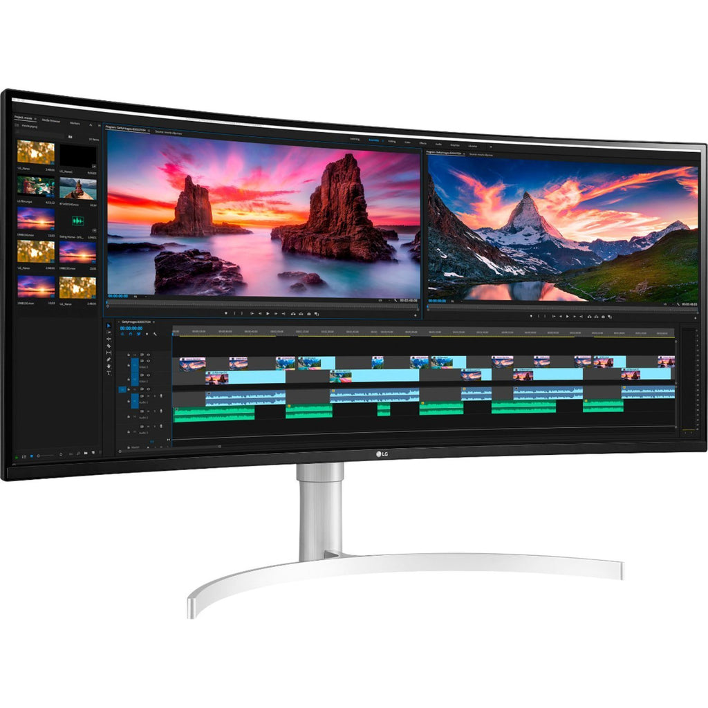 LG - 38" UltraWide 21:9 Curved WQHD+ Nano IPS HDR Monitor with Thunderbolt 3 and G-SYNC Compatibility - Silver - Silver