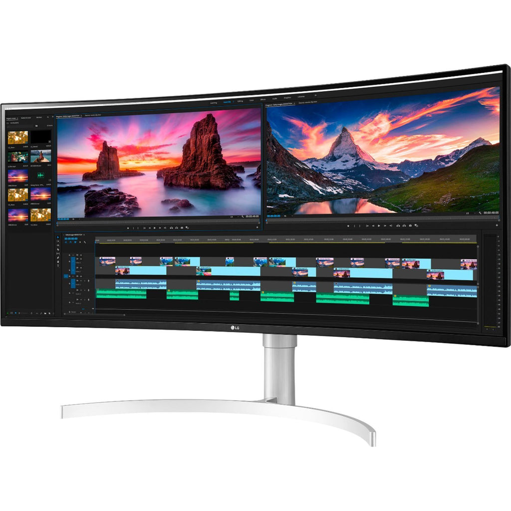 LG - 38" UltraWide 21:9 Curved WQHD+ Nano IPS HDR Monitor with Thunderbolt 3 and G-SYNC Compatibility - Silver - Silver