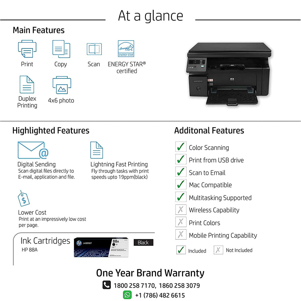 HP Laserjet Pro M1136 Multifunction Monochrome Laser Printer