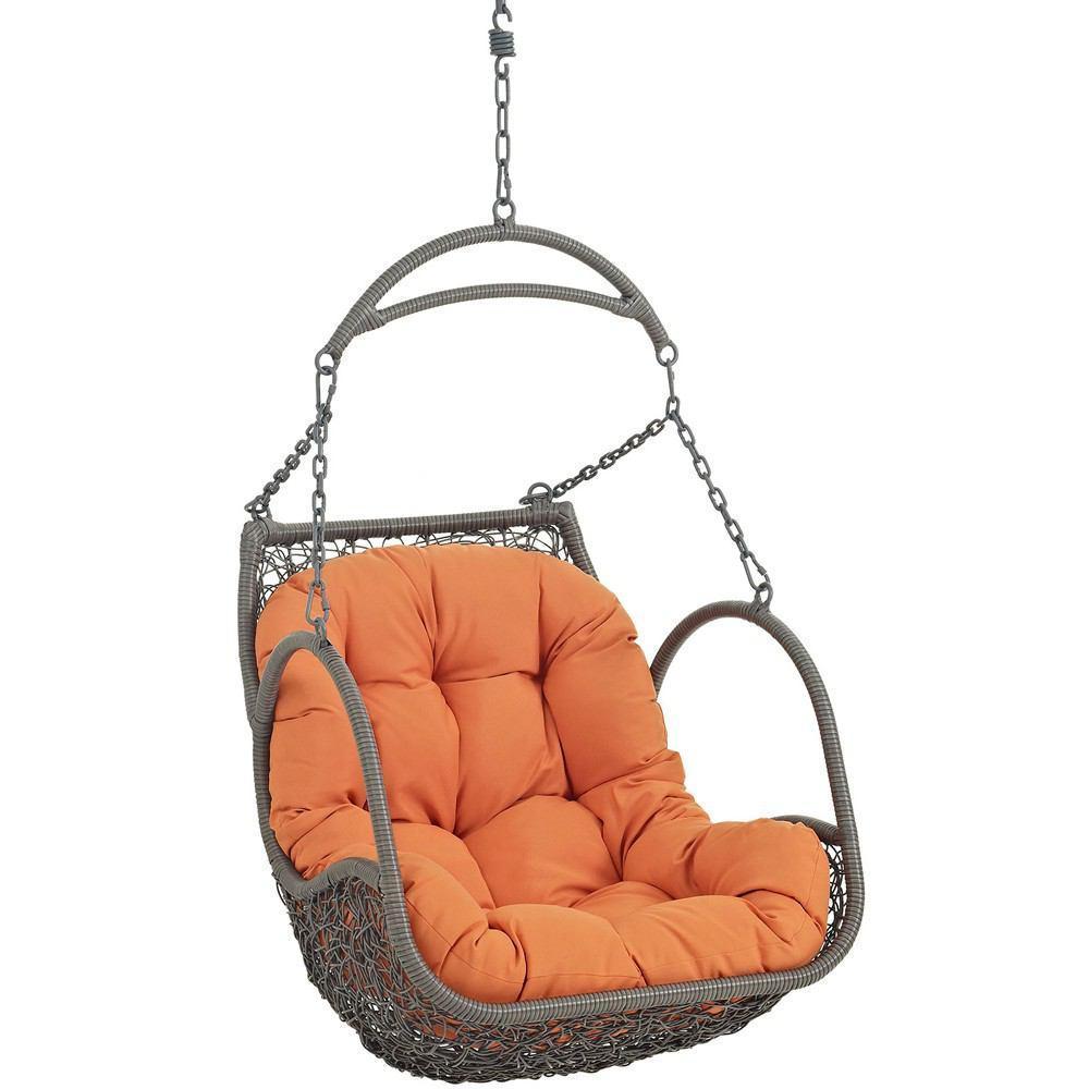 Modway Arbor Outdoor Patio Swing Chair Without Stand - Orange