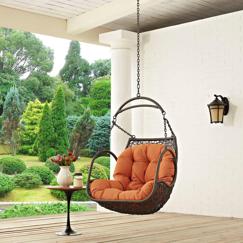 Modway Arbor Outdoor Patio Swing Chair Without Stand - Orange