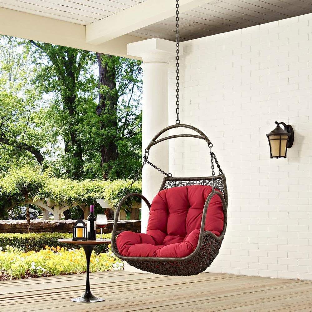 Modway Arbor Outdoor Patio Swing Chair Without Stand - Red