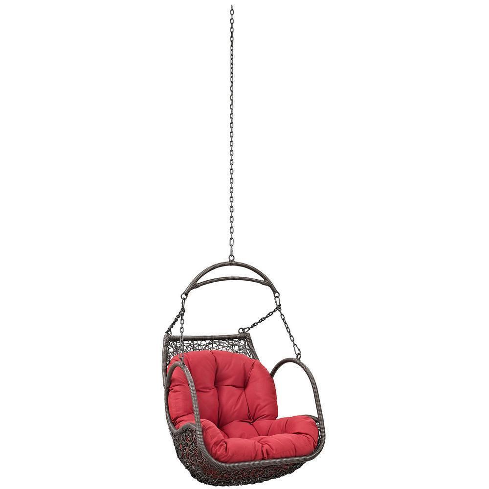 Modway Arbor Outdoor Patio Swing Chair Without Stand - Red