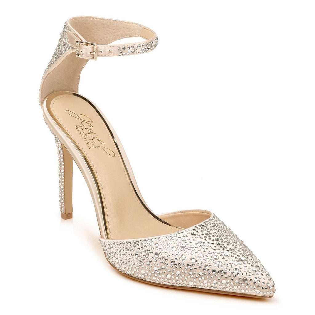 Jewel Badgley Mischka Boston Embellished Ankle Strap Pump