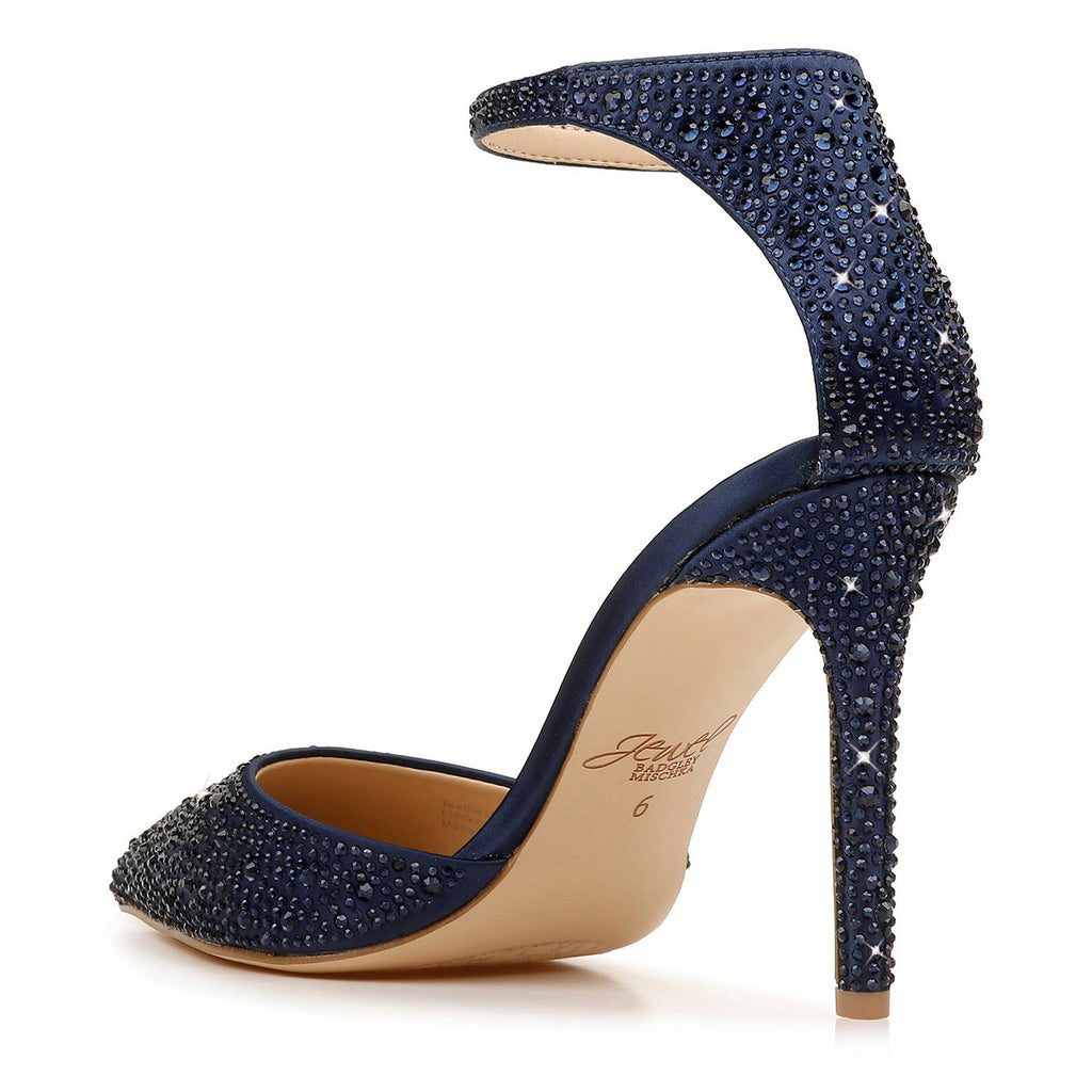 Jewel Badgley Mischka Boston Embellished Ankle Strap Pump